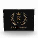 Customise Name & Initial Black White Gold Monogram Photo Block<br><div class="desc">Introducing our Customise Name & Initial Black White Gold Monogram collection – a bespoke fusion of sophistication and personalisation. Tailored for those who appreciate unique details, this collection allows you to add your name and initials to a timeless black and white palette, elegantly accented with gold monogramming. Whether you're looking...</div>