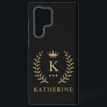 Customise Name & Initial Black White Gold Monogram Samsung Galaxy Case<br><div class="desc">Introducing our Customise Name & Initial Black White Gold Monogram collection – a bespoke fusion of sophistication and personalisation. Tailored for those who appreciate unique details, this collection allows you to add your name and initials to a timeless black and white palette, elegantly accented with gold monogramming. Whether you're looking...</div>