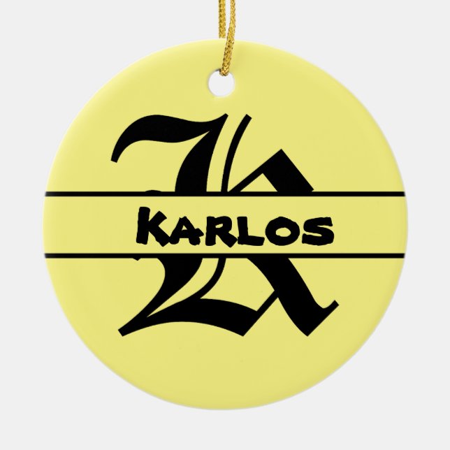 Customise Name Letter ornament  (Front)
