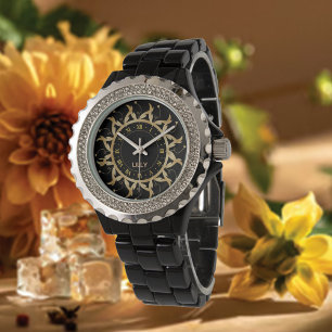 Customise Name Mandala Gold Monogram Watch