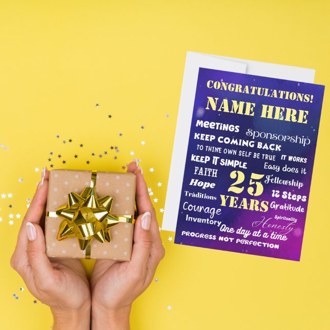 Customise Name/Milestone 12 Step Recovery Card (Creator Uploaded)