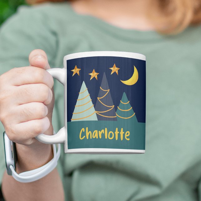Customise Name of your Gifts Cute Christmas Tree Coffee Mug (Creator Uploaded)