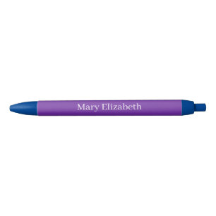 Customise name or initials Purple Black Ink Pen