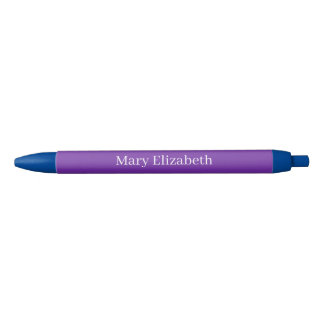 Customise name or initials Purple  Black Ink Pen