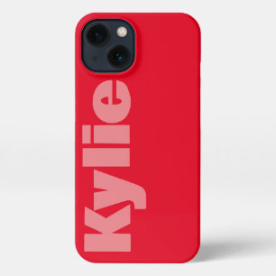 Customise Name Red Colour Stylish Modern iPhone15. iPhone 13 Case