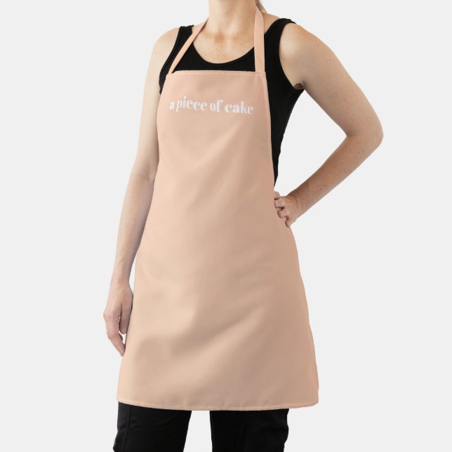 Customise Name text minimalist elegant apricot Apron (Insitu)