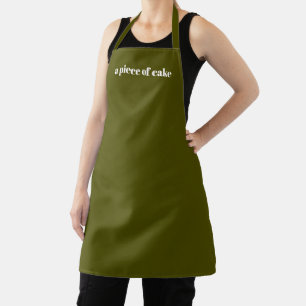 Customise Name text minimalist elegant olive moss Apron