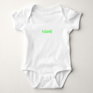 Customise name text minimalist neon green letters baby bodysuit