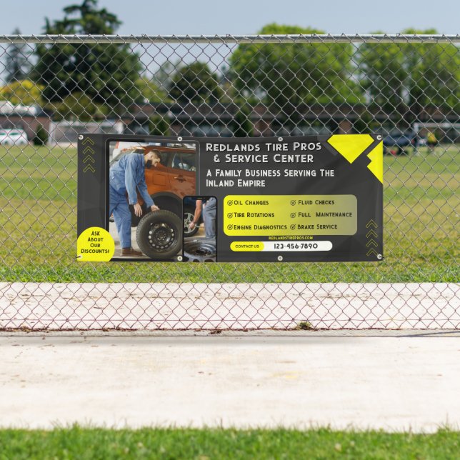 Customise New Used Tires Auto Repair Service  Banner (Insitu)