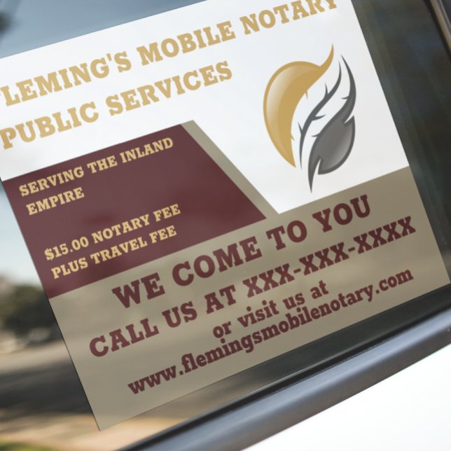 Customise Notary Public Vehicle Window Cling (Creator Uploaded)