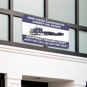 Customise Now Hiring  Lowboy Equipment CDL Driver  Banner