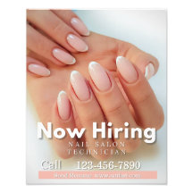 Customise Now Hiring Nail Salon Technician Pink
