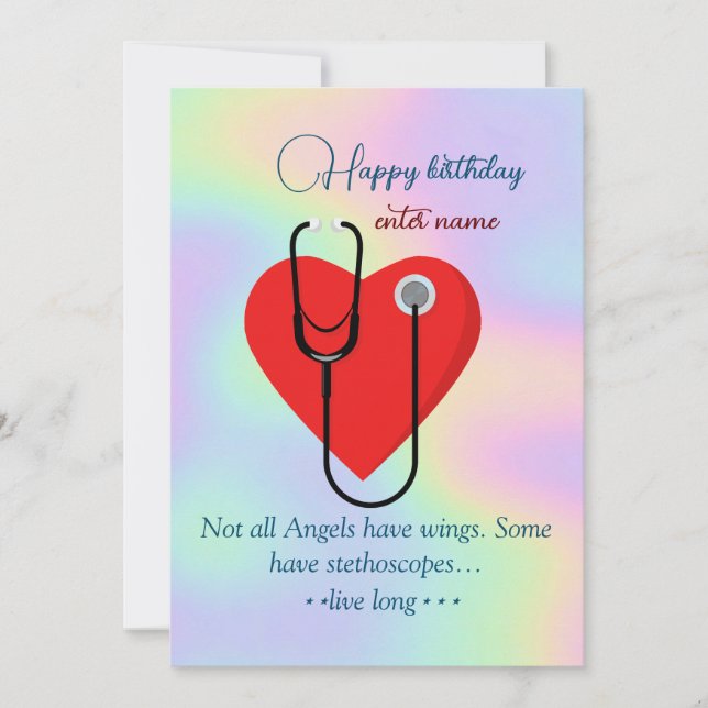 Customise nurse happy birthday card  (Front)