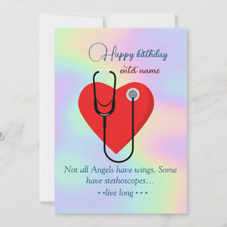 Customise nurse happy birthday card 