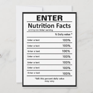 Customise Nutrition chart label template