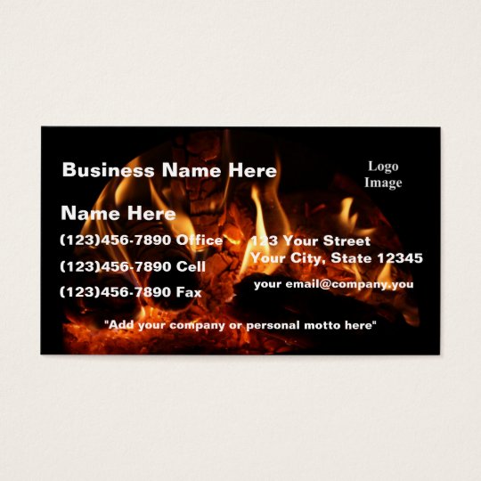 (Customise) Oak Flames in Chimenea Business Card
