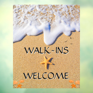 Customise Ocean Shore Starfish Walk Ins Welcome Window Cling