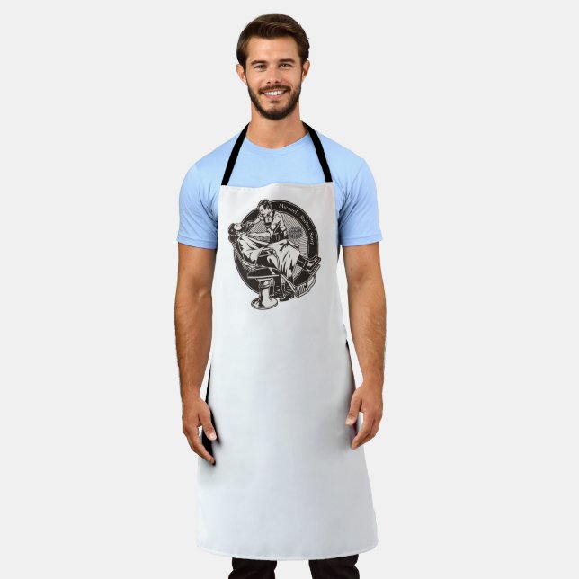 Customise Old Fashioned Barber Shop  Apron (Worn)