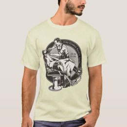 Customise Old Fashioned Barber Shop Promotional T-Shirt