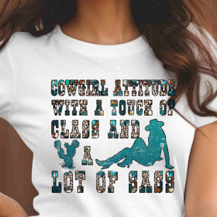 Customise on Back Horse Lover Cowgirl T-Shirt