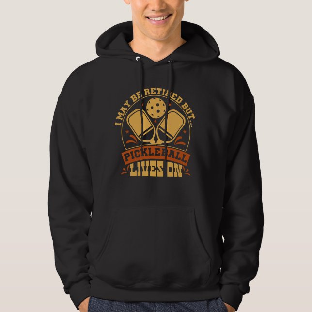 Customise on Back Name Date Retirement Pickleball Hoodie (Front)
