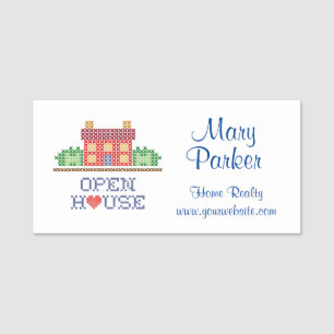 Customise Open House Pin Back Name Tag 