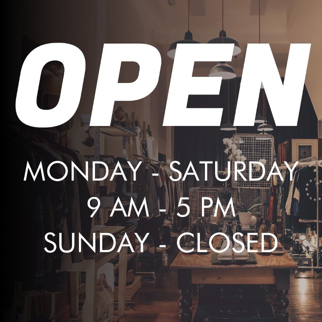 Customise Opening Hours | Times Opening White  Window Cling (Creator Uploaded)