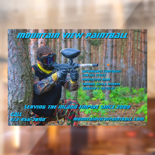 Customise Paintball Shop Gear Front  Window Cling