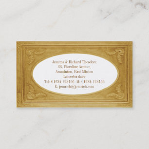 Customise Pale Gold Border Business Card