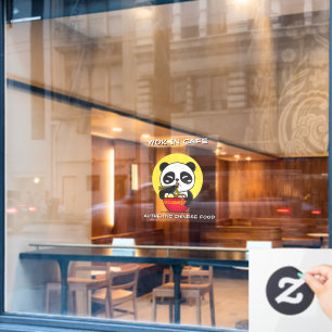 Customise Panda Bear Noodles Chinese Restaurant  Window Cling
