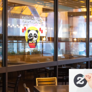 Customise Panda Bear Noodles Chinese Restaurant Window Cling