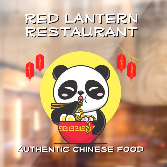 Customise Panda Bear Noodles Chinese Restaurant  Window Cling (Sheet 2)