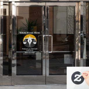 Customise Paralegal Notary Services Business Door Window Cling