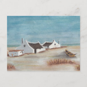 Customise Pastel Cape Cottage Drawing Postcard