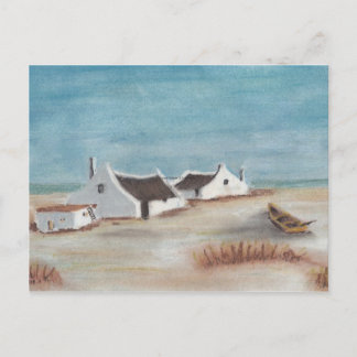 Customise Pastel Cape Cottage Drawing Postcard