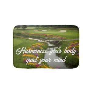 Customise Peaceful Golf Scene Art Bath Mat