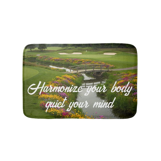 Customise Peaceful Golf Scene Art Bath Mat (Front)