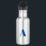 Customise, personalise Alphabet initial letter 532 Ml Water Bottle<br><div class="desc">Customise,  personalise Alphabet initial letter stainless steel water bottle
blue letter</div>
