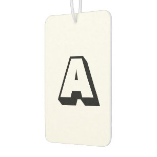 Customise, personalise alphabet initial monogram car air freshener