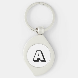 Customise, personalise alphabet initial monogram key ring