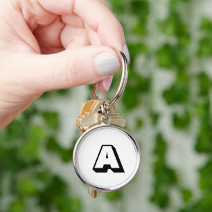 Customise, personalise alphabet initial monogram key ring