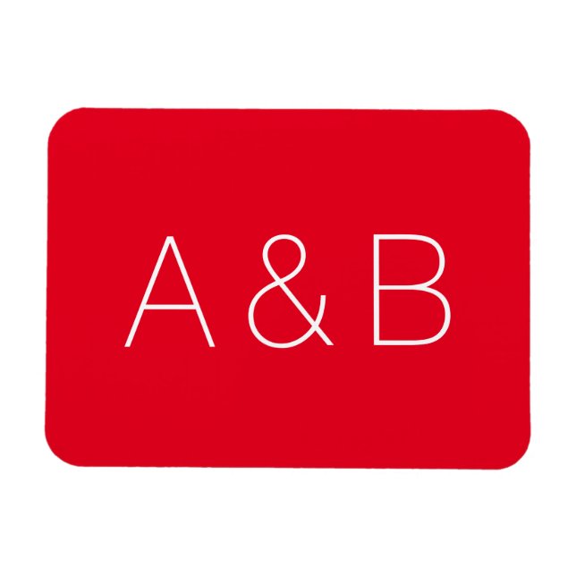 Customise, personalise alphabet initial monogram magnet (Horizontal)