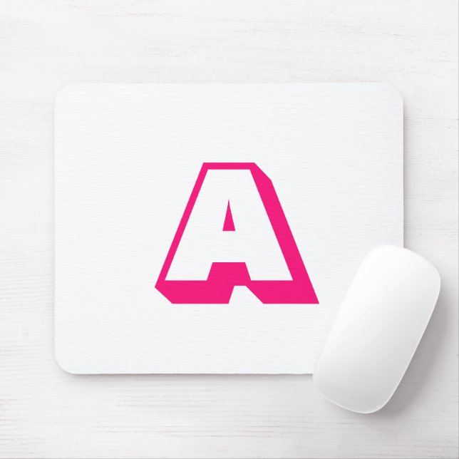 Customise, personalise alphabet initial monogram mouse mat (With Mouse)