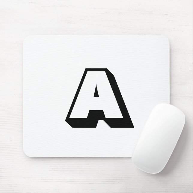 Customise, personalise alphabet initial monogram mouse mat (With Mouse)
