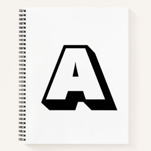 Customise, personalise alphabet initial monogram notebook