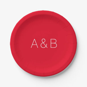 Customise, personalise alphabet initial monogram paper plate