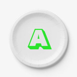 Customise, personalise alphabet initial monogram paper plate