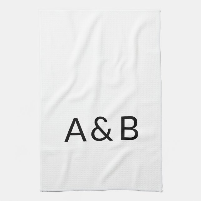 Customise, personalise alphabet initial monogram tea towel (Vertical)
