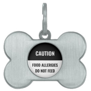 Customise, personalise black white dog Name, Info Pet ID Tag