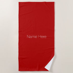 Customise personalise name monogram cherry red beach towel